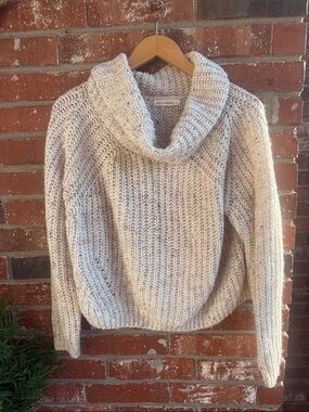moon & madison Speckled Cream Cowl Neck Sweater